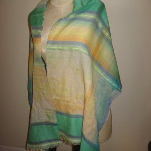 Designer Made in France Cotton Linen Wrap Scarf